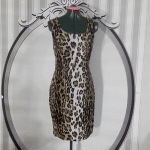 Vintage Faux Fur Leopard Dress